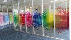decorative window film colorful pixels