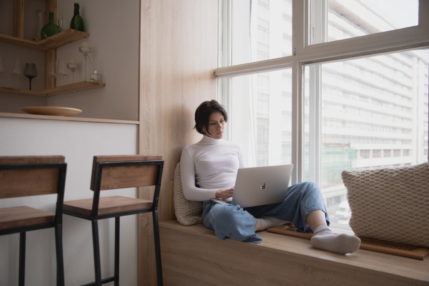 woman working from home