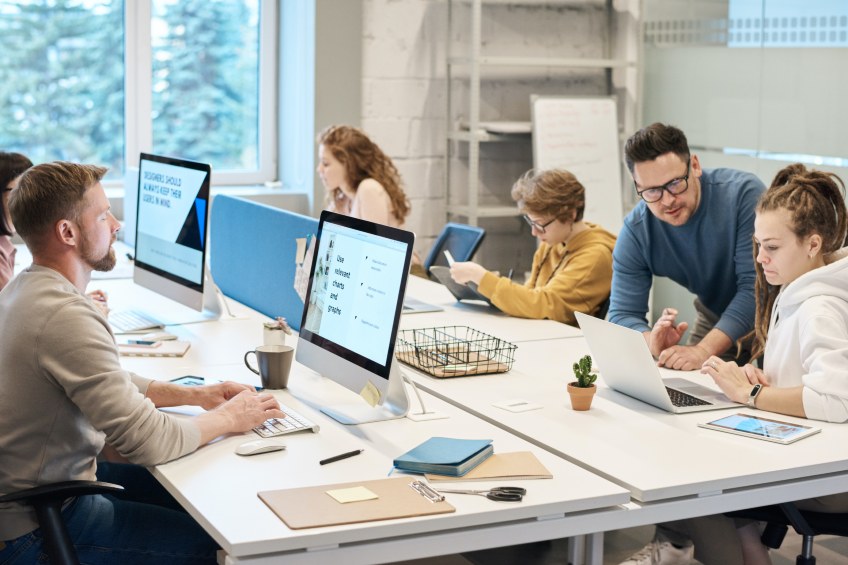 employees working in the office